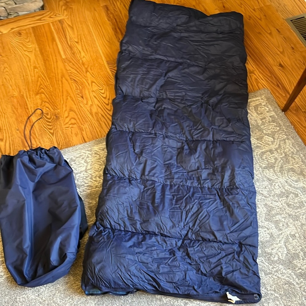 Lands End navy blue sleeping bag